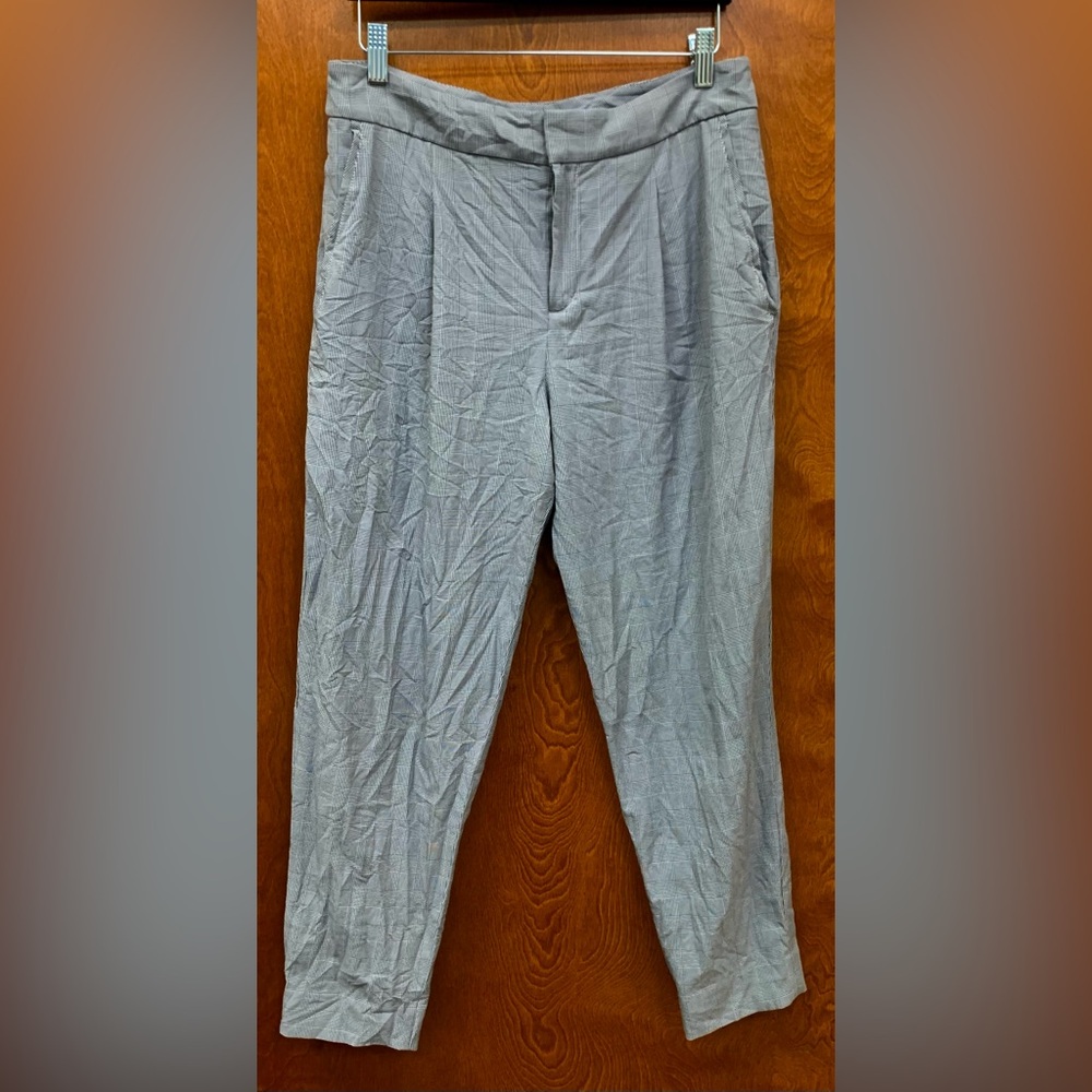 Banana Republic black/white plaid trousers